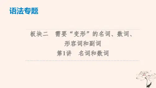 2023版高考英语一轮总复习语法专题板块2第1讲名词和数词ppt课件