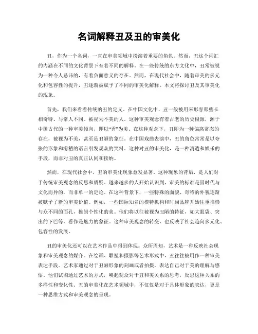 名词解释丑及丑的审美化