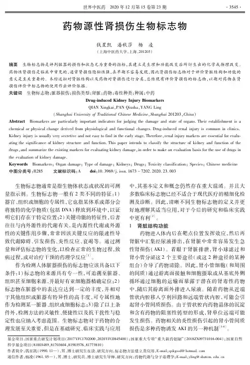 药物源性肾损伤生物标志物