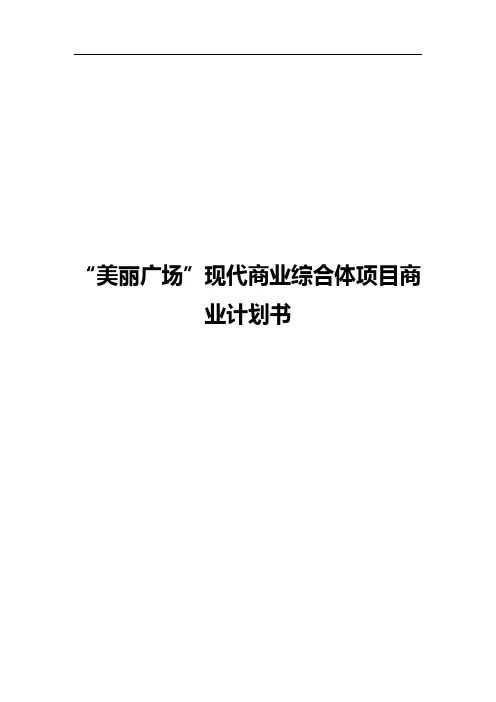 现代商业综合体开发建设项目商业计划书