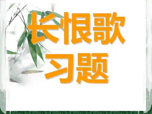 长恨歌习题