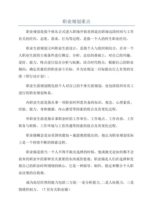 职业规划重点