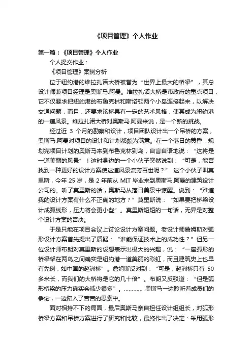 《项目管理》个人作业