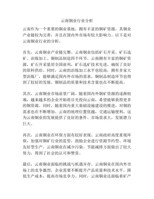 云南铜业行业分析