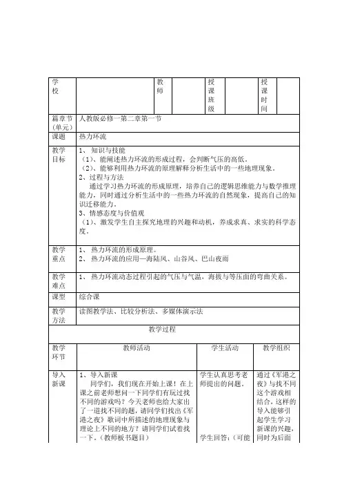 6.18热力环流教案