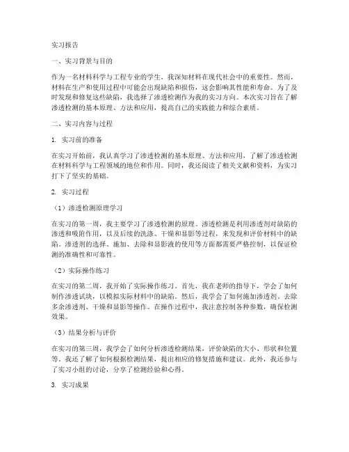 渗透检测实习报告
