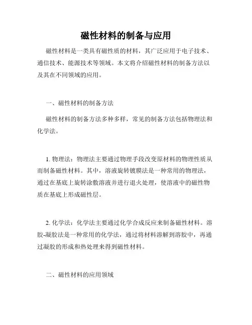 磁性材料的制备与应用