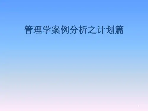 管理学案例分析之计划篇ppt课件