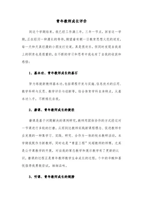 青年教师成长评价（三篇）