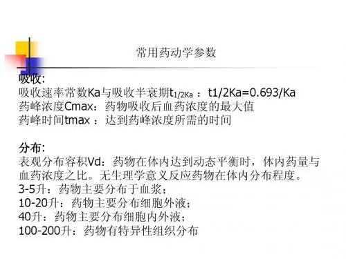 3药动学参数