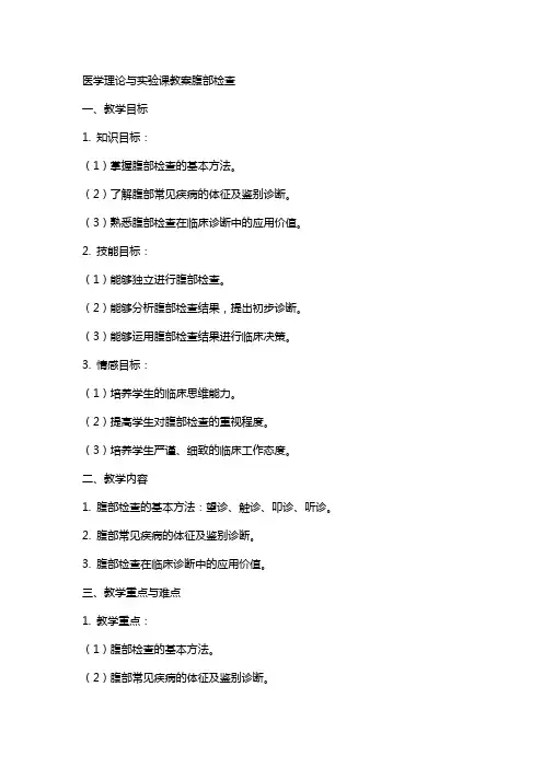 6医学理论与实验课教案腹部检查