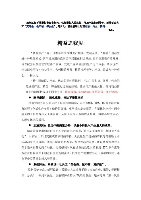 精益之我见