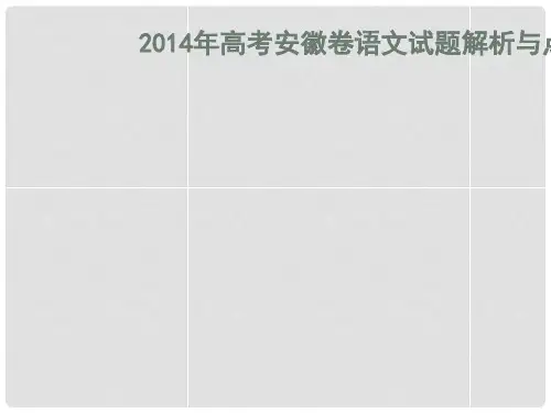 高考语文 试题解析与点评课件