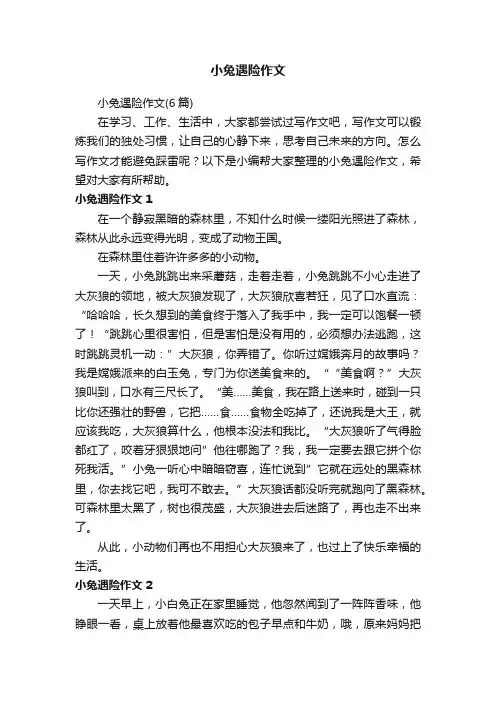小兔遇险作文（6篇）