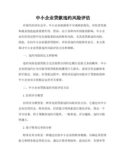 中小企业贷款违约风险评估