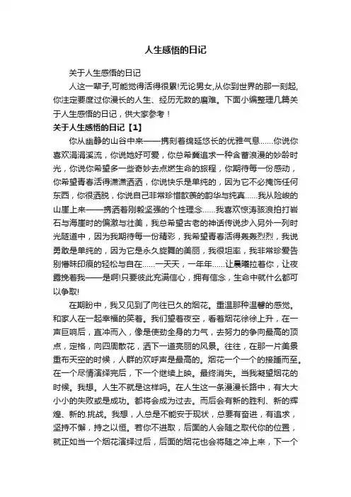关于人生感悟的日记