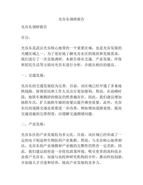光谷东调研报告