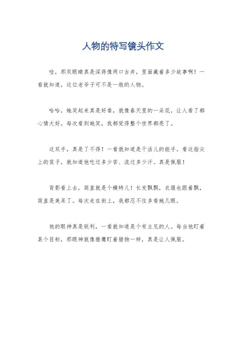 人物的特写镜头作文