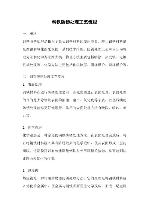 钢铁防锈处理工艺流程