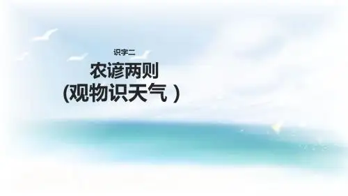 二年级下册语文课件-识字二农谚两则 ∣西师大版(2016) (共21张PPT)
