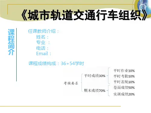 认识城市轨道交通行车组织