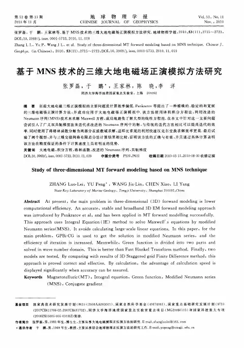 基于MNS技术的三维大地电磁场正演模拟方法研究