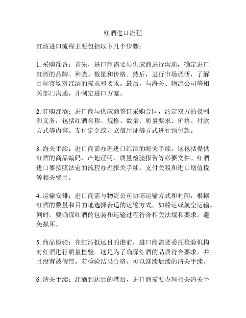 红酒进口流程