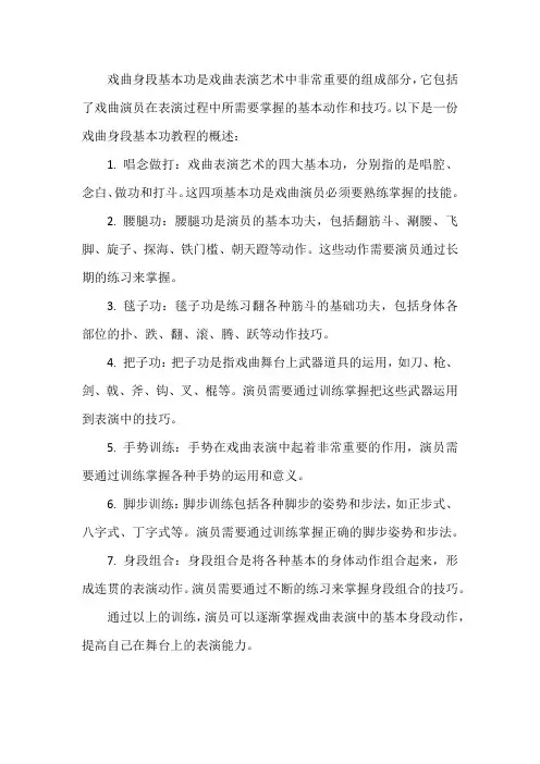 戏曲身段基本功教程