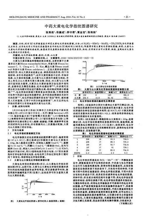 中药大黄电化学指纹图谱研究