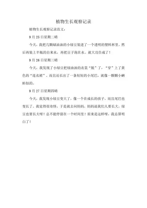 植物生长观察记录