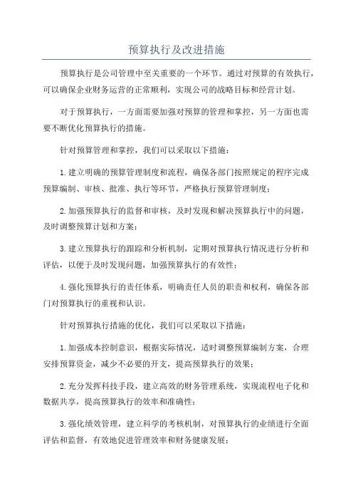 预算执行及改进措施