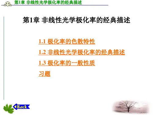 第1章 非线性光学极化率的经典描述