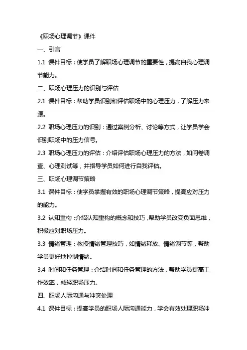 《职场心理调节》课件