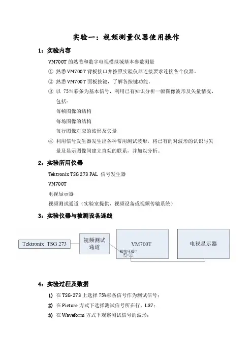 【1】实验一：视频测量仪器使用操作
