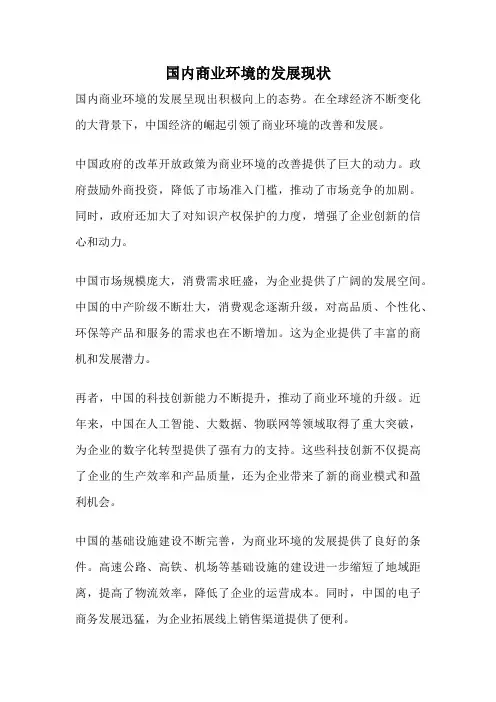 国内商业环境的发展现状