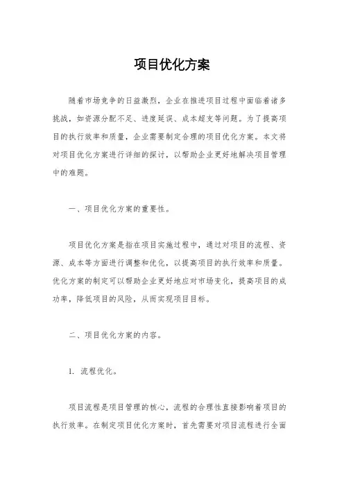 项目优化方案