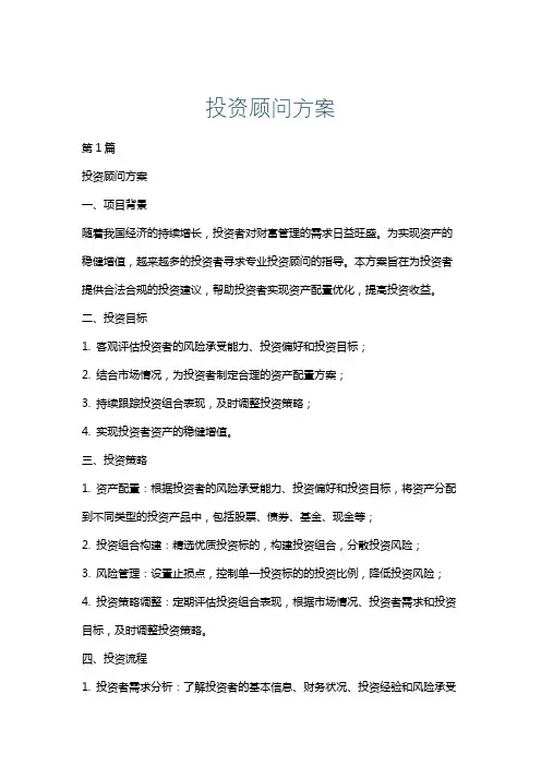 投资顾问方案