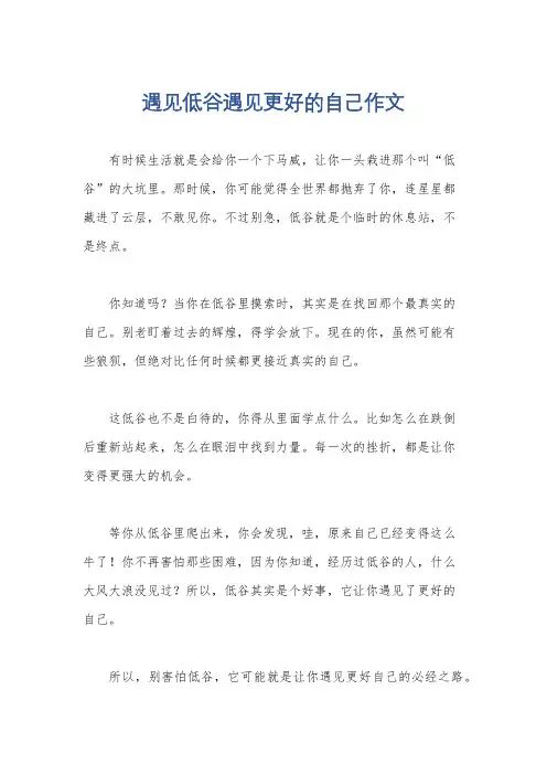 遇见低谷遇见更好的自己作文