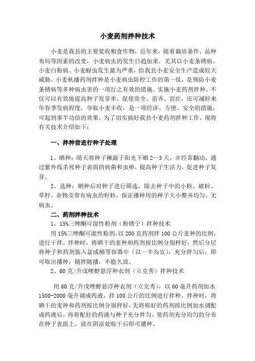 小麦药剂拌种技术
