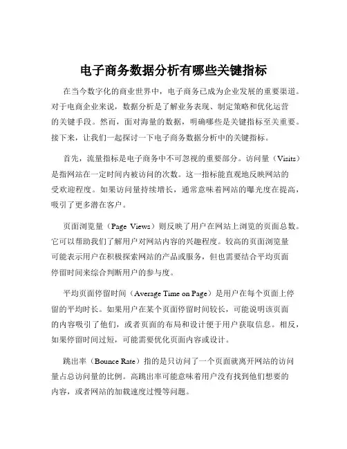 电子商务数据分析有哪些关键指标