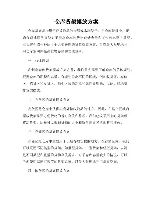 仓库货架摆放方案