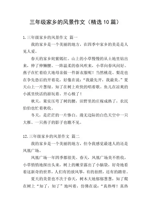 三年级家乡的风景作文(精选10篇)