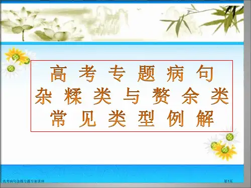 高考病句杂糅专题专家讲座