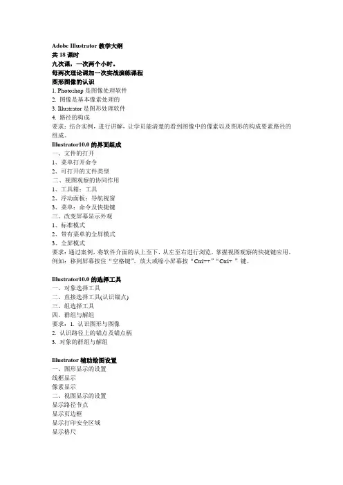 Adobe Illustrator教学大纲