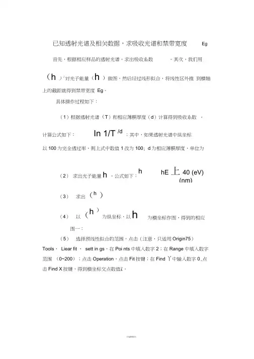 通过透射率求光学带隙