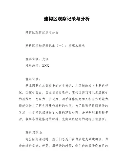 建构区观察记录与分析