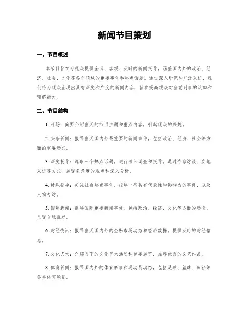 新闻节目策划