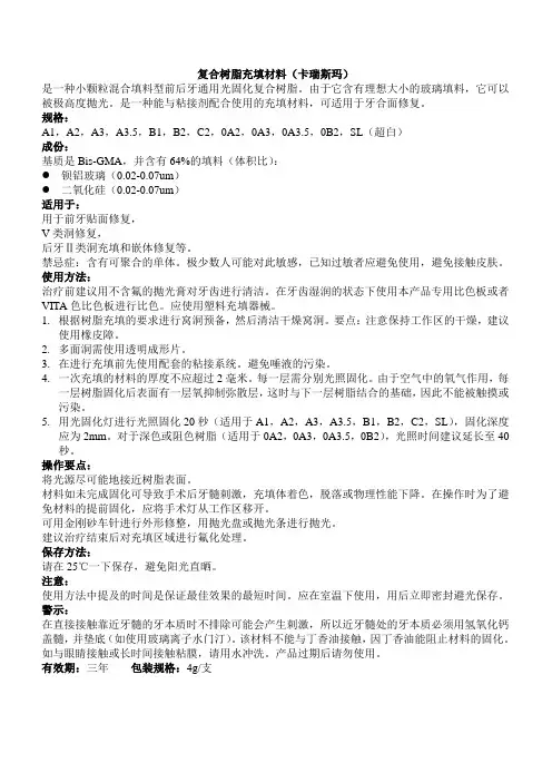 复合树脂充填材料