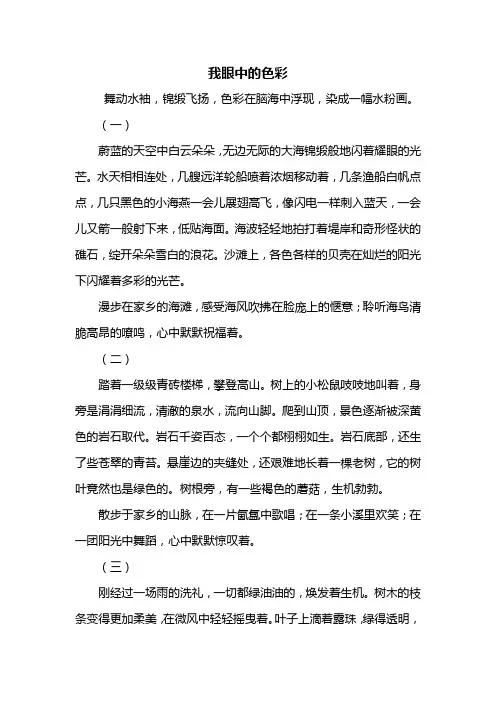 初一作文：我眼中的色彩作文600字_2