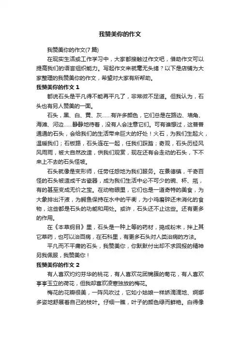 我赞美你的作文